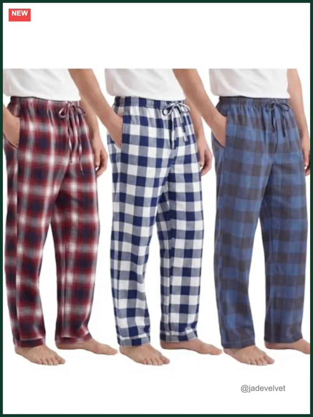 Men's Flannel Pajama Pants with Pockets and Drawstring